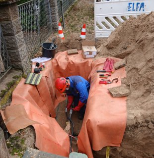 Elektromontage einer Muffe